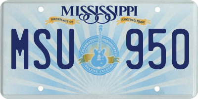 MS license plate MSU950