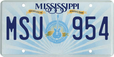 MS license plate MSU954