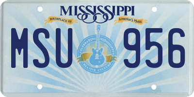 MS license plate MSU956