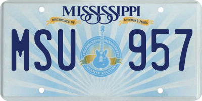 MS license plate MSU957