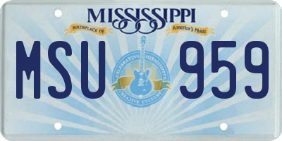MS license plate MSU959