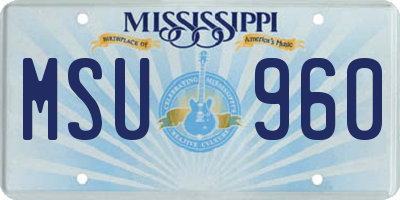 MS license plate MSU960
