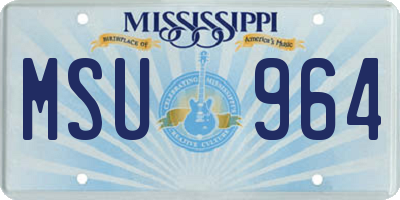 MS license plate MSU964