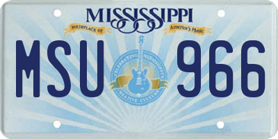 MS license plate MSU966