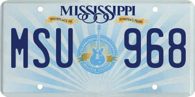 MS license plate MSU968