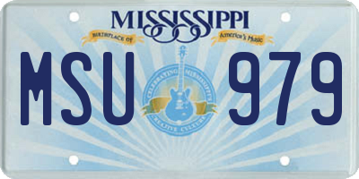 MS license plate MSU979