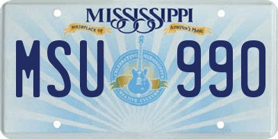 MS license plate MSU990