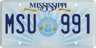 MS license plate MSU991