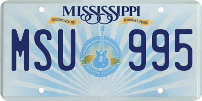MS license plate MSU995