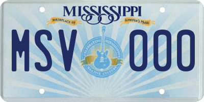MS license plate MSV000