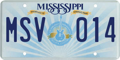 MS license plate MSV014