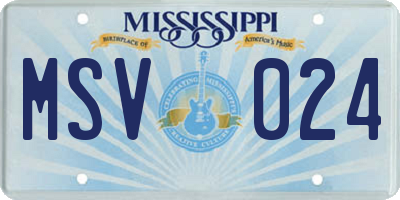 MS license plate MSV024