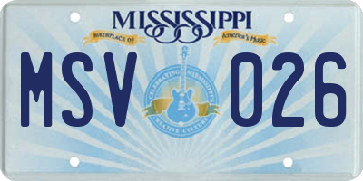 MS license plate MSV026