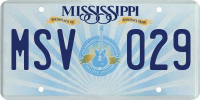 MS license plate MSV029