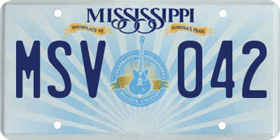 MS license plate MSV042