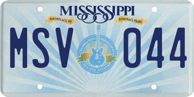 MS license plate MSV044