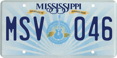 MS license plate MSV046