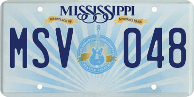 MS license plate MSV048