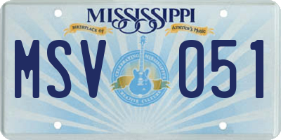 MS license plate MSV051