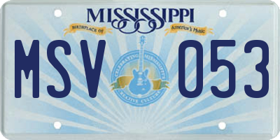 MS license plate MSV053