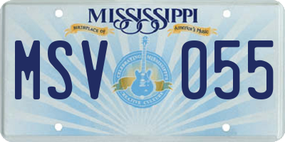 MS license plate MSV055