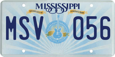 MS license plate MSV056
