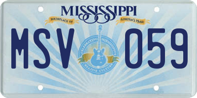 MS license plate MSV059