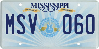 MS license plate MSV060