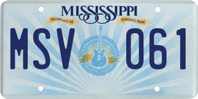 MS license plate MSV061