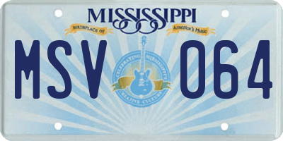 MS license plate MSV064