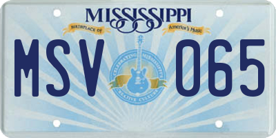 MS license plate MSV065