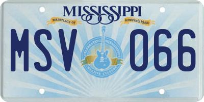 MS license plate MSV066