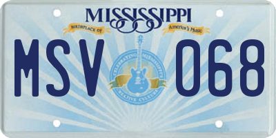 MS license plate MSV068