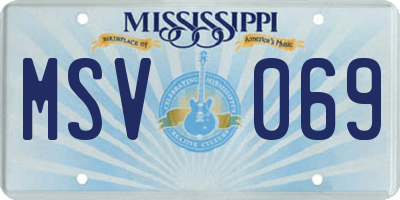 MS license plate MSV069