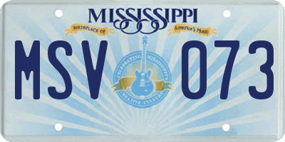 MS license plate MSV073