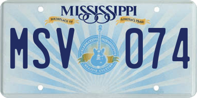 MS license plate MSV074
