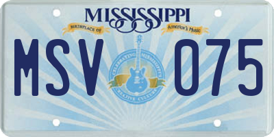 MS license plate MSV075