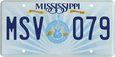 MS license plate MSV079