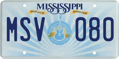 MS license plate MSV080
