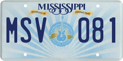 MS license plate MSV081