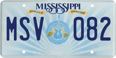 MS license plate MSV082