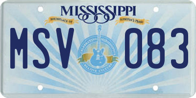 MS license plate MSV083