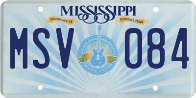 MS license plate MSV084
