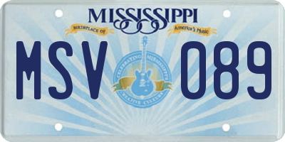 MS license plate MSV089