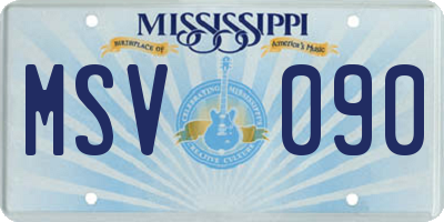 MS license plate MSV090