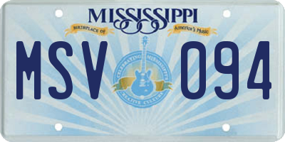 MS license plate MSV094