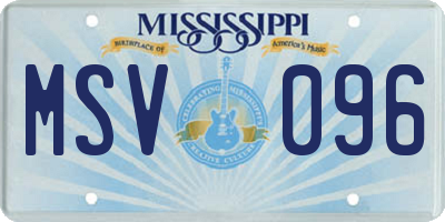 MS license plate MSV096
