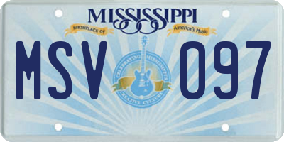 MS license plate MSV097