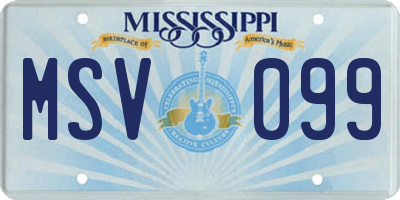 MS license plate MSV099