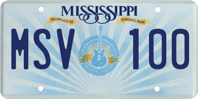 MS license plate MSV100